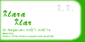 klara klar business card